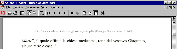 notare l'indicazione dell'origine del documento all'interno del documento stesso.